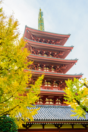 Beautiful Architecture in Sensoji Temple around Asakusa area at Japanのeditorial素材