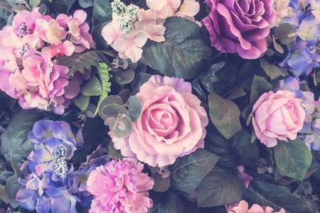 Beautiful bouquet flower for background - Vintage Filterの写真素材