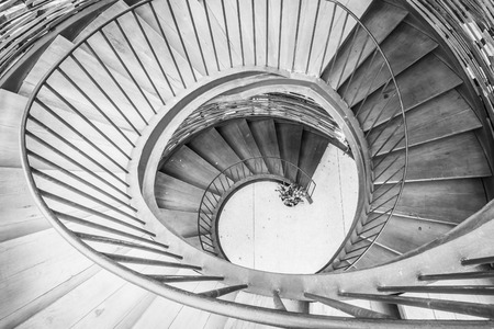 Spiral circle Staircase decoration interior - Black and white Filter Processingの写真素材