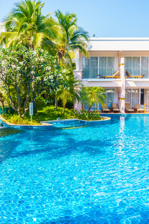 Beautiful luxury Swimming pool in hotel resortのeditorial素材