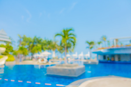 Abstract blur beautiful luxury swimming pool for backgroundのeditorial素材