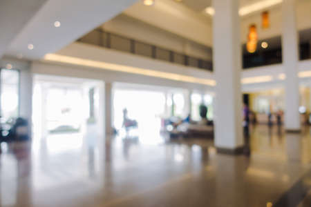 Abstract blur hotel lobby and hotel restaurant interior for background - Vintage light Filter