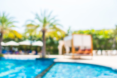 Abstract blur beautiful luxury swimming pool in hotel resortの写真素材