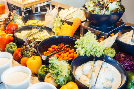 Selective focus point on salad bar - Filter Effectの写真素材