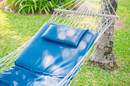 Empty hammock in the garden - Vintage Light Filterの写真素材