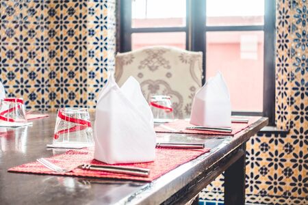 Table set for lunch or dinner with morocco style - Vintage Filter