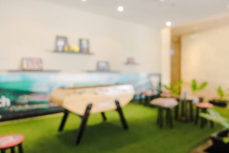 Abstract blur hotel lobby and hotel restaurant interior for background - Vintage light Filterの写真素材