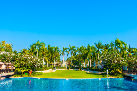 Beautiful luxury Swimming pool in hotel resortのeditorial素材