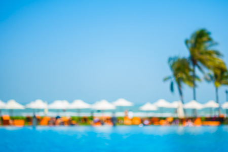 Abstract blur beautiful luxury swimming pool in hotel resort - boost up Color Processingの写真素材