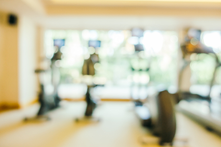 Abstract blur fitness and gym room interior for background - Vintage Light Filterの写真素材