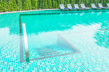 Beautiful luxury outdoor swimming pool in hotel resort - Filter Effect and Boost up color Processingのeditorial素材
