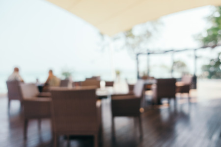 Abstract blur beautiful luxury restaurant interior for backgroundの写真素材