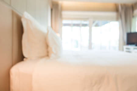 Abstract blur bedroom interior for background