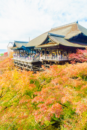 Beautiful Architecture in Kiyomizu temple at Kyoto Japanのeditorial素材