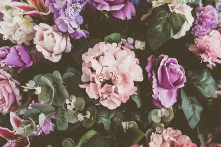 Beautiful bouquet flower for background - Vintage Filterの写真素材