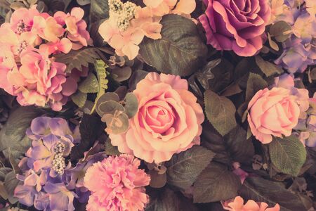 Beautiful bouquet flower for background - Vintage Filterの写真素材