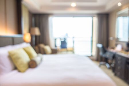 Abstract blur bedroom interior for backgroundの写真素材