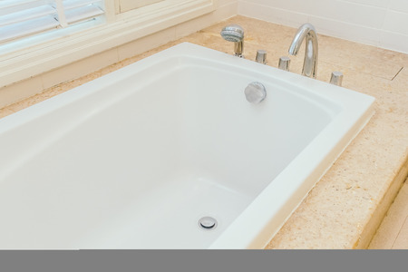 Bathtub decoration in bathroom interior - Vintage Light Filterの写真素材