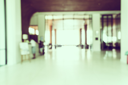 Abstract blur hotel lobby interior background - Vintage filterの写真素材