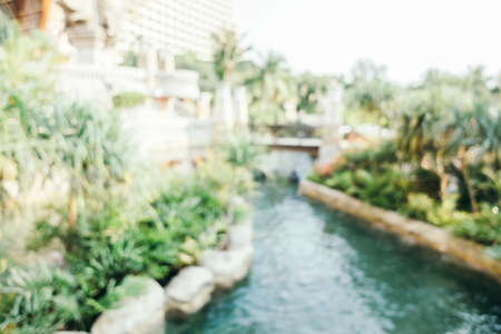 Abstract blur Beautiful luxury outdoor swimming pool in hotel resort - Vintage Filterの写真素材