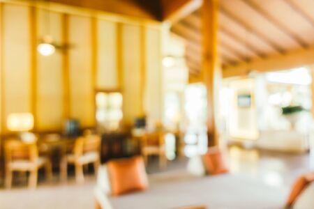 Abstract blur hotel lobby interior for background - Vintage Light Filterの写真素材