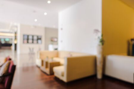 Abstract blur hotel lobby and hotel restaurant interior for background - Vintage light Filter