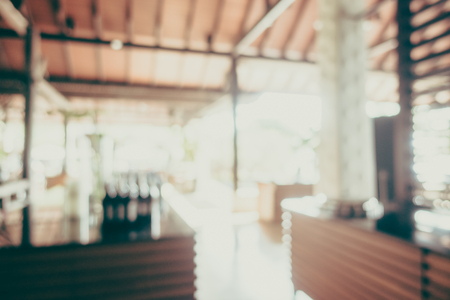 Abstract blur restaurant interior for background - Vintage Filterの写真素材
