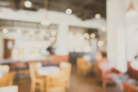 Abstract blur restaurant interior for background - Vintage Filterの写真素材