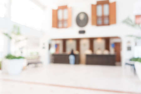 Abstract blur luxury hotel lobby interior for backgroundの写真素材