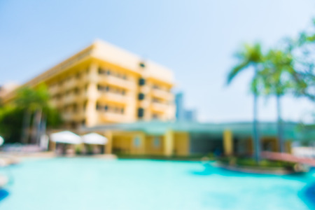 Abstract blur outdoor swimming pool landscape in hotel pool resort for backgroundの写真素材