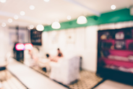Abstract blur coffee shop interior for background - Vintage Filterの写真素材