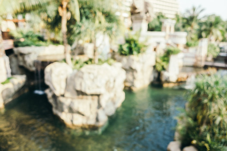 Abstract blur Beautiful luxury outdoor swimming pool in hotel resort - Vintage Filterの写真素材