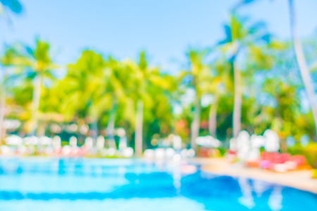 Abstract blur outdoor swimming pool for backgroundの写真素材