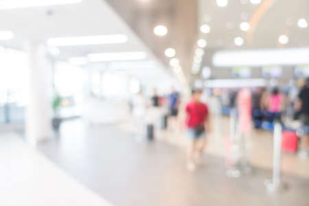 Abstract blur beautiful luxury airport interior for backgounrdの写真素材