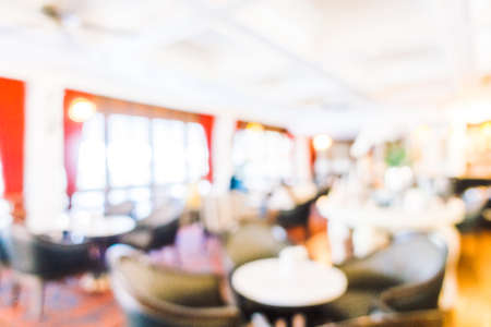Abstract blur restaurant interior for backgroundの写真素材