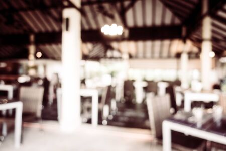 Abstract beautiful luxury blur restaurant interior for background - Vintage Filterの写真素材