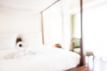 Abstract blur bedroom interior for backgroundの写真素材