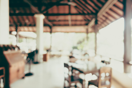 Abstract blur restaurant interior for background - Vintage Filterの写真素材