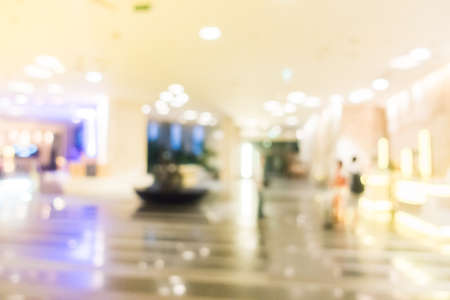 Abstract blur beautiful luxury hotel lobby interior for backgroundの写真素材
