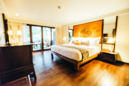 Abstract blur beautiful luxury bedroom interior for background - Vintage light Filterの写真素材