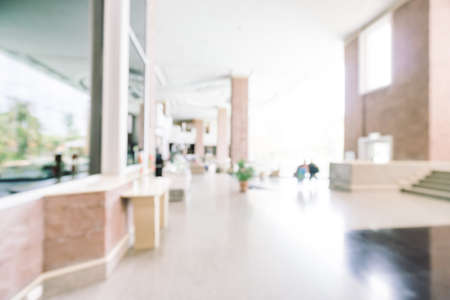 Abstract blur hotel lobby room interior for background - Vintage light Filterの写真素材