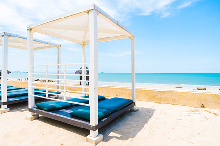 Chair deck on the beach and sea - Boost up color Processing