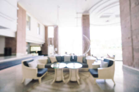 Abstract blur hotel lobby room interior for background - Vintage light Filterの写真素材