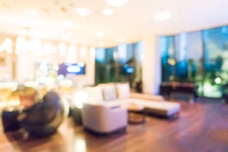 Abstract blur beautiful luxury hotel lobby interior for backgroundの写真素材