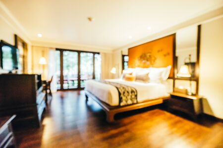 Abstract blur beautiful luxury bedroom interior for background - Vintage light Filterの写真素材