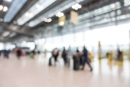 Abstract blur airport passenger interior for backgroundの写真素材