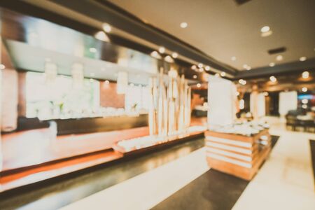 Abstract blur restaurant interior for background - Vintage Filterの写真素材