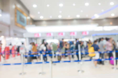 Abstract blur beautiful luxury airport interior for backgounrdの写真素材