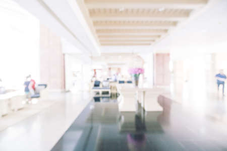 Abstract blur hotel lobby room interior for background - Vintage light Filterの写真素材