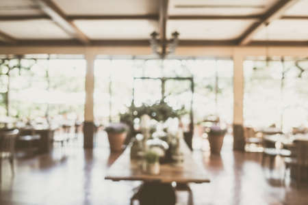 Abstract blur beautiful luxury restaurant interior for background - Vintage Filter